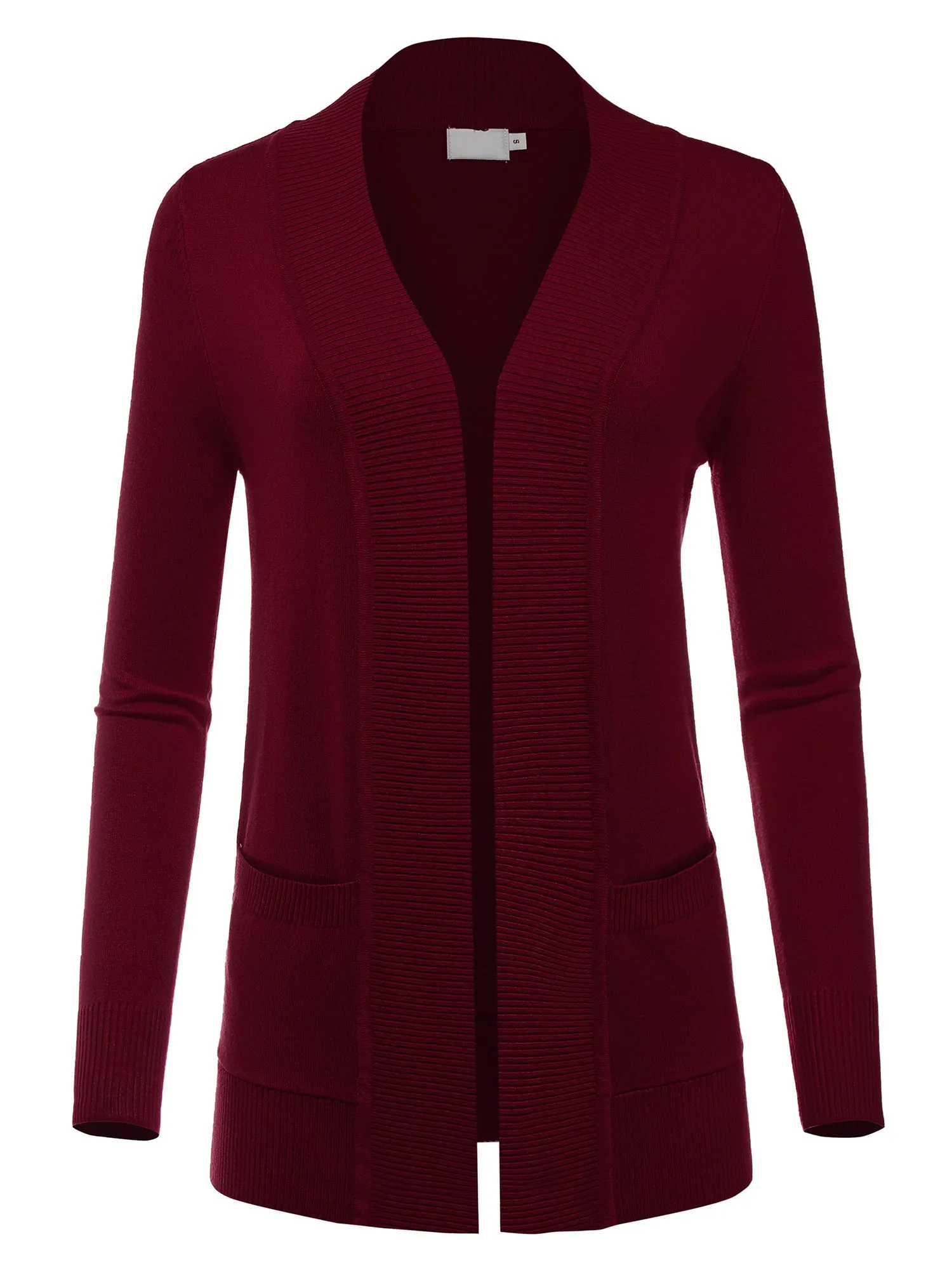 Women's Open Front Long Sleeve Classic Knit Sweater Cardigan (FWC1093)