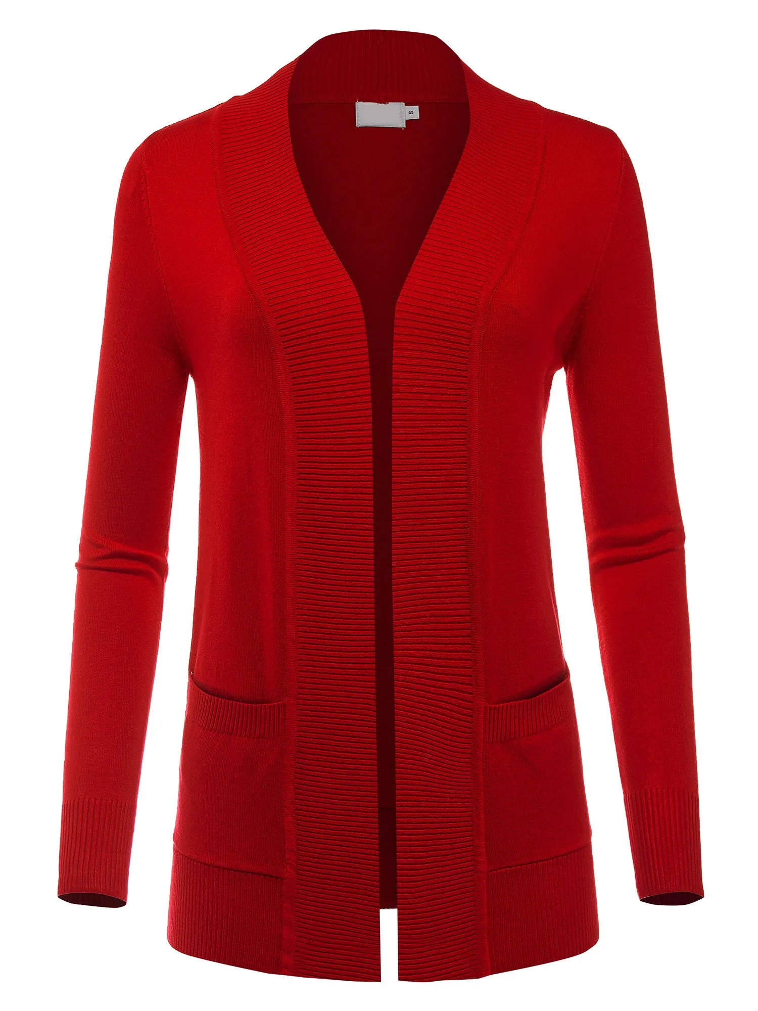 Women's Open Front Long Sleeve Classic Knit Sweater Cardigan (FWC1093)