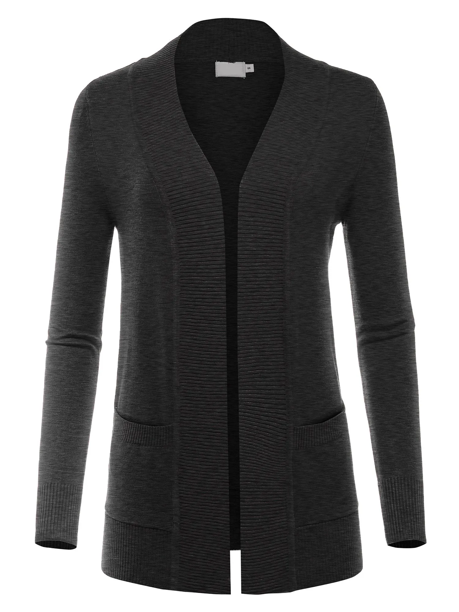 Women's Open Front Long Sleeve Classic Knit Sweater Cardigan (FWC1093)